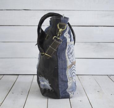 Preview: Sunsa Canvas Tasche Umhängetasche Jeans Schultertasche blau Crossbody