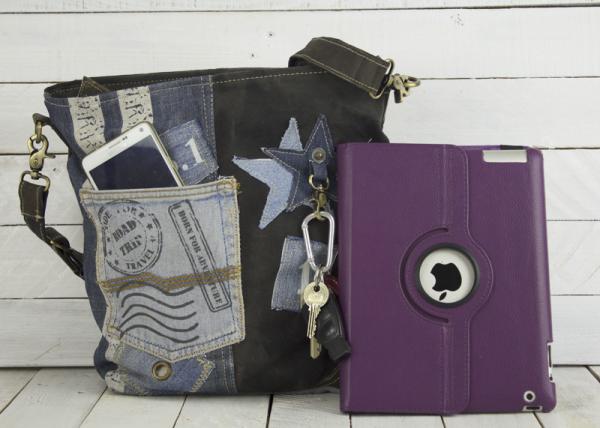 Sunsa Canvas Tasche Umhängetasche Jeans Schultertasche blau Crossbody