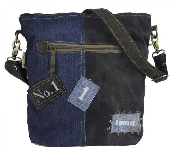 Sunsa Canvas Tasche Umhängetasche Jeans Schultertasche blau Crossbody
