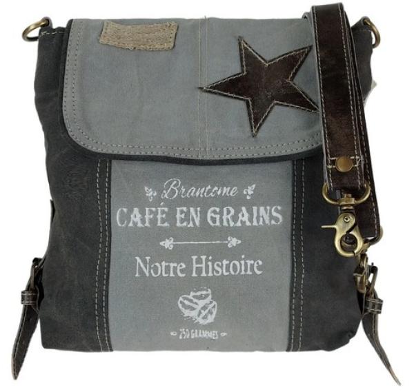 Sunsa Vintage Tasche Schultertasche Umhängetasche aus Canvas mit Leder