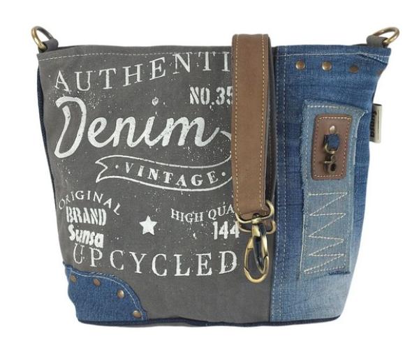 Sunsa Umhängetasche aus recycelter Jeans & Canvas